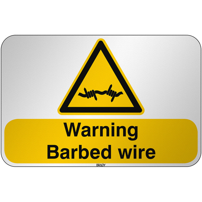 ISO Safety Sign  Warning Barbed wire