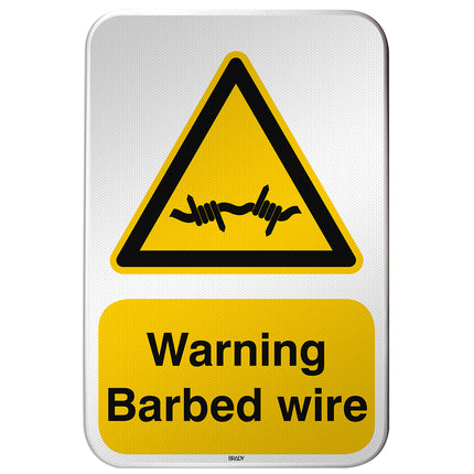 ISO Safety Sign  Warning Barbed wire