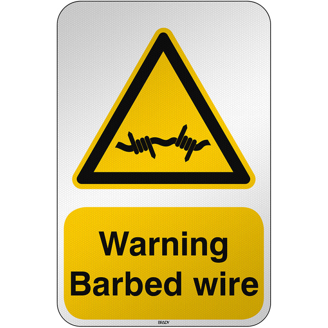ISO Safety Sign  Warning Barbed wire