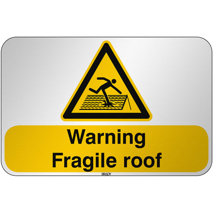 ISO Safety Sign  Warning Fragile roof