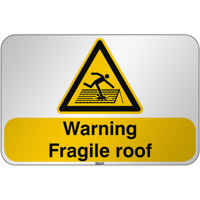 ISO Safety Sign  Warning Fragile roof