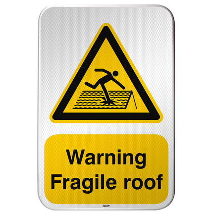 ISO Safety Sign  Warning Fragile roof