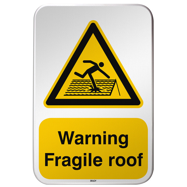 ISO Safety Sign  Warning Fragile roof