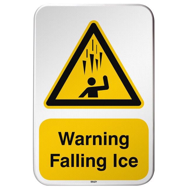 ISO Safety Sign  Warning Falling Ice