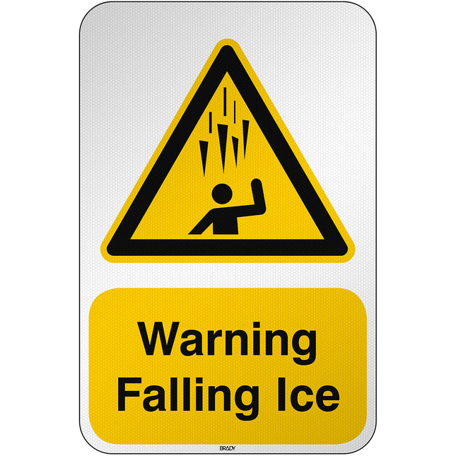 ISO Safety Sign  Warning Falling Ice