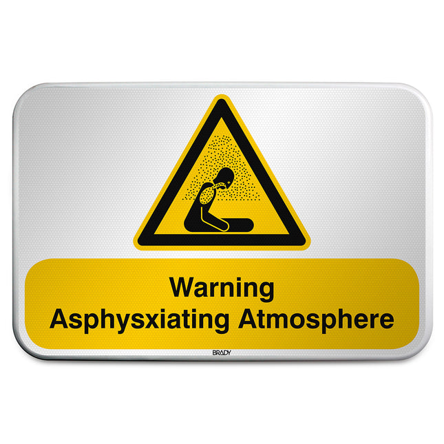 ISO Safety Sign  Warning Asphyxiating atmosphere