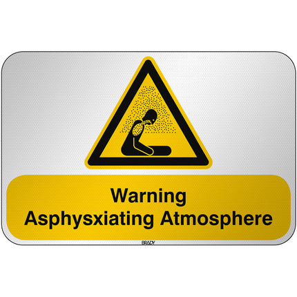 ISO Safety Sign  Warning Asphysxiating Atmosphere