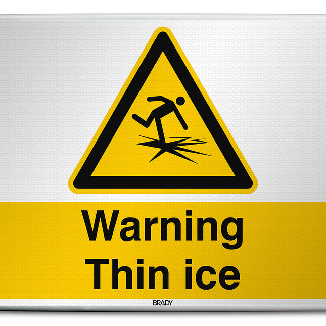 ISO Safety Sign  Warning Thin ice