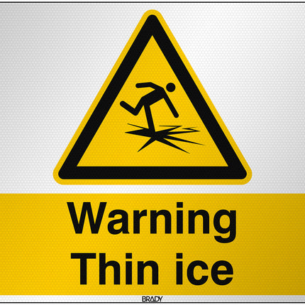 ISO Safety Sign  Warning Thin ice