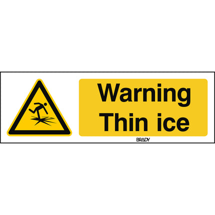 ISO Safety Sign  Warning Thin ice