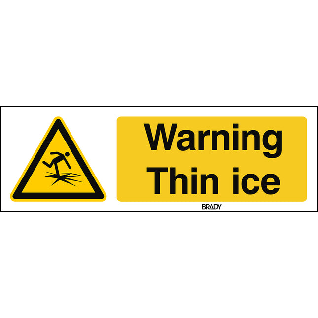 ISO Safety Sign  Warning Thin ice
