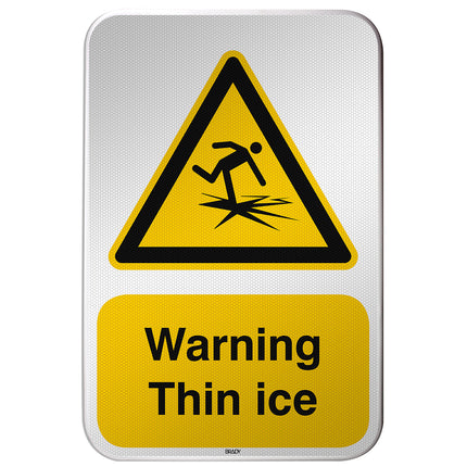 ISO Safety Sign  Warning Thin ice