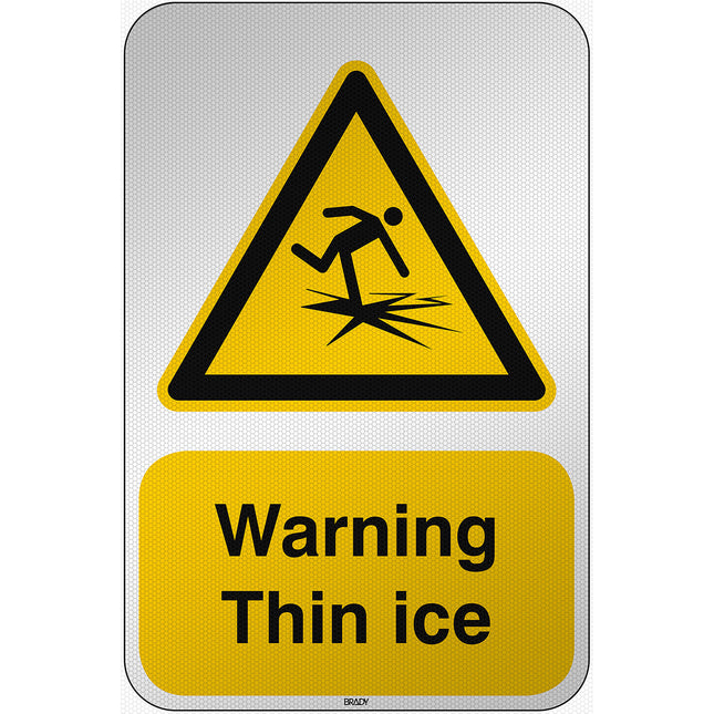 ISO Safety Sign  Warning Thin ice