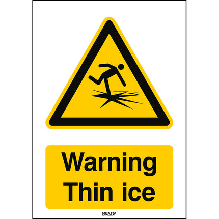 ISO Safety Sign  Warning Thin ice