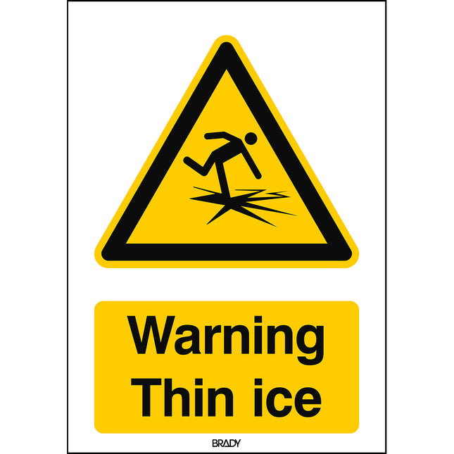 ISO Safety Sign  Warning Thin ice