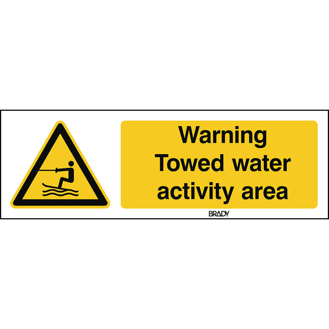 ISO Safety Sign  Warning Towed water activity area