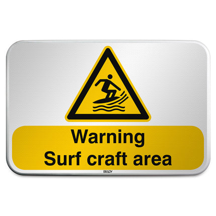 ISO Safety Sign  Warning Surf craft area