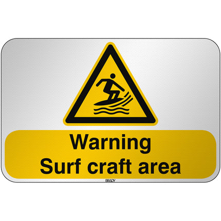 ISO Safety Sign  Warning Surf craft area