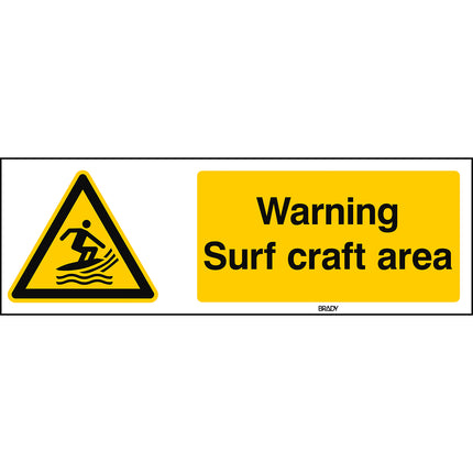 ISO Safety Sign  Warning Surf craft area