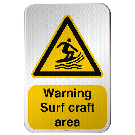 ISO Safety Sign  Warning Surf craft area