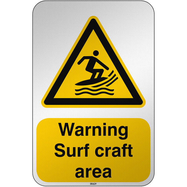 ISO Safety Sign  Warning Surf craft area