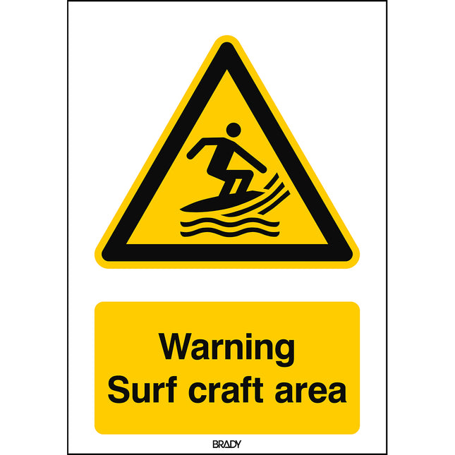 ISO Safety Sign  Warning Surf craft area