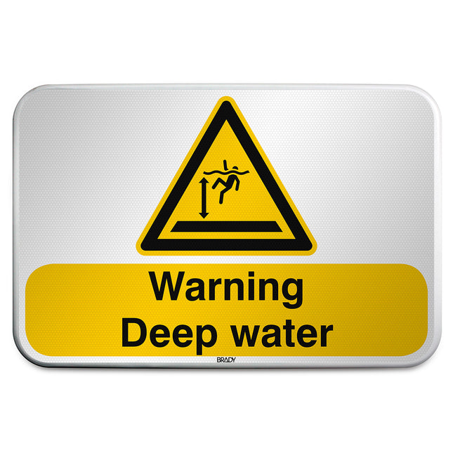 ISO Safety Sign  Warning Deep water
