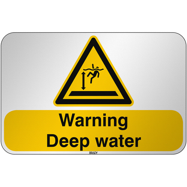 ISO Safety Sign  Warning Deep water