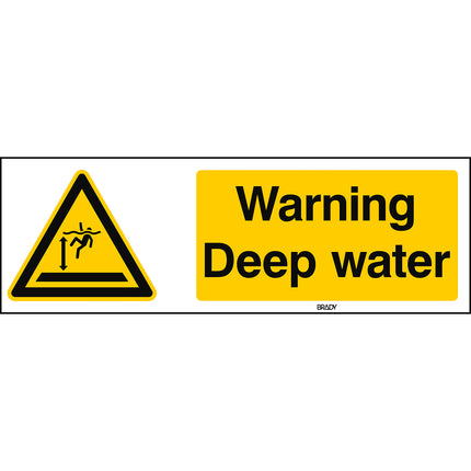 ISO Safety Sign  Warning Deep water