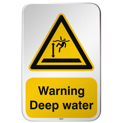 ISO Safety Sign  Warning Deep water