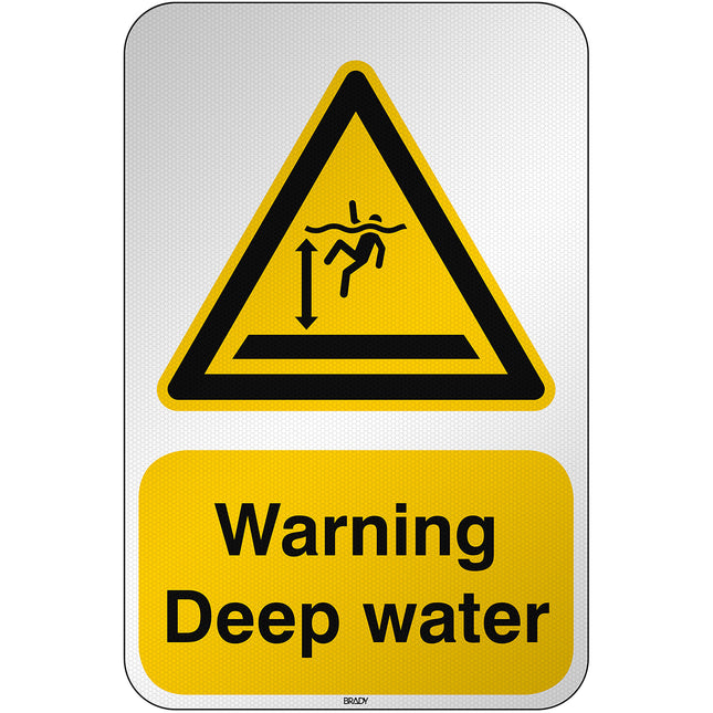 ISO Safety Sign  Warning Deep water