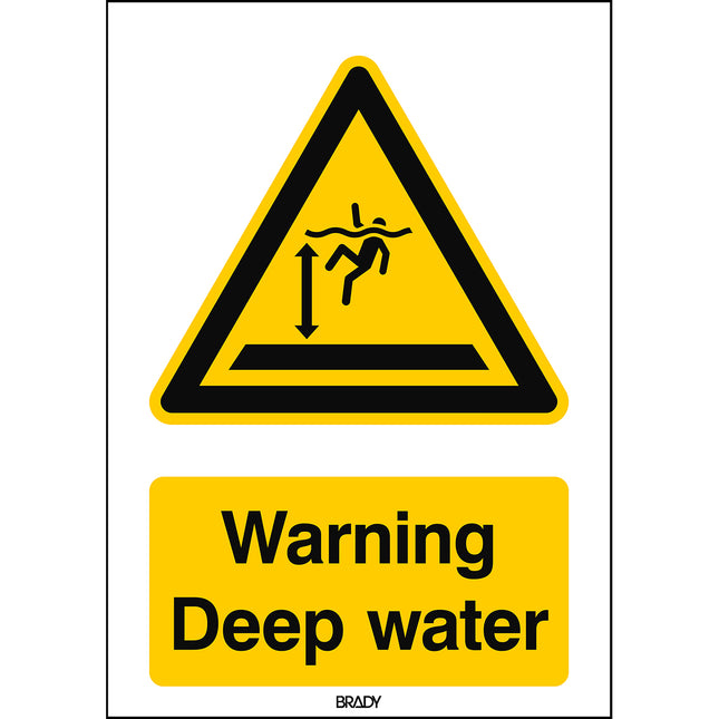 ISO Safety Sign  Warning Deep water