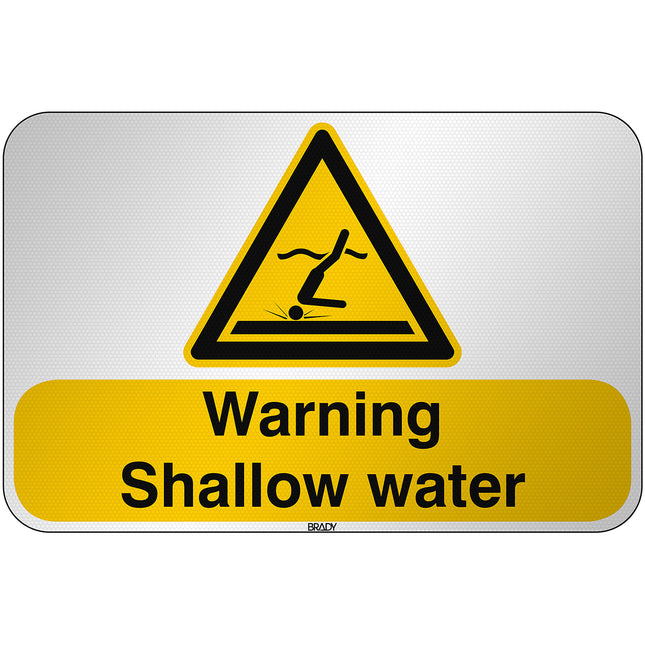 ISO Safety Sign  Warning Shallow water