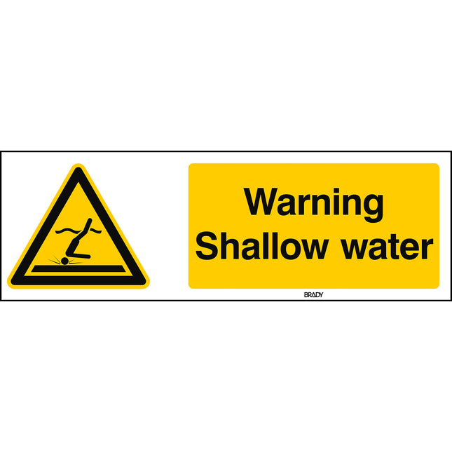 ISO Safety Sign  Warning Shallow water