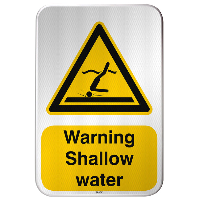 ISO Safety Sign  Warning Shallow water