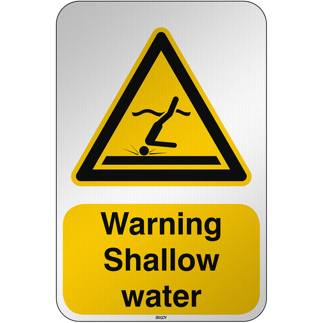 ISO Safety Sign  Warning Shallow water