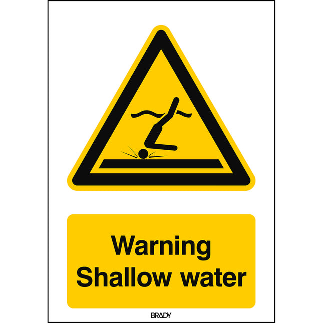 ISO Safety Sign  Warning Shallow water