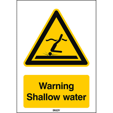 ISO Safety Sign  Warning Shallow water