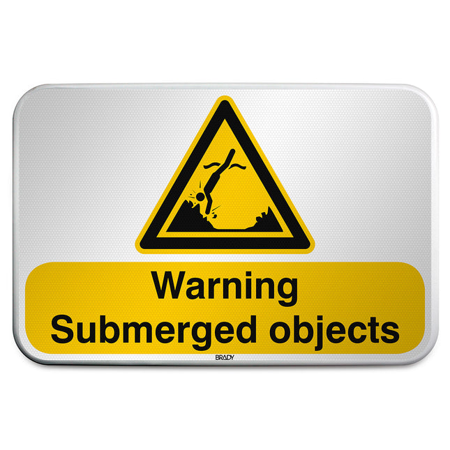 ISO Safety Sign  Warning Submerged objects
