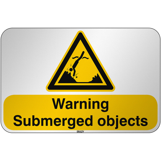 ISO Safety Sign  Warning Submerged objects