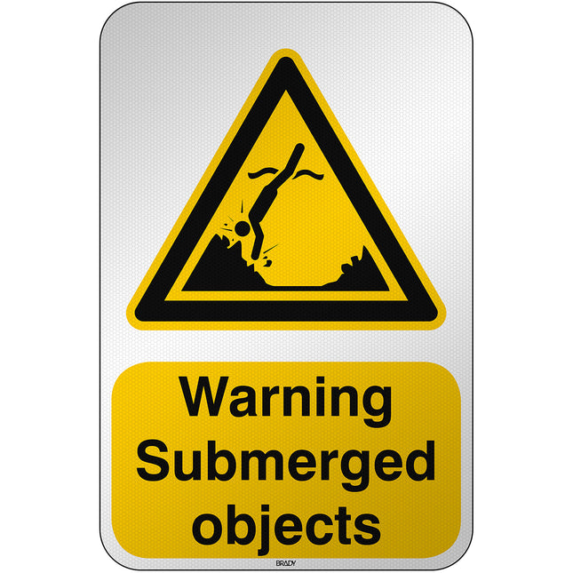 ISO Safety Sign  Warning Submerged objects