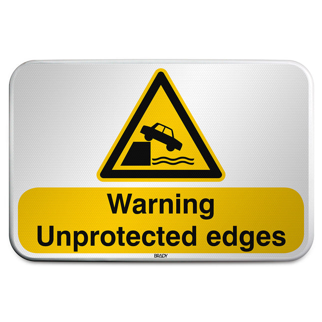 ISO Safety Sign  Warning Unprotected edges