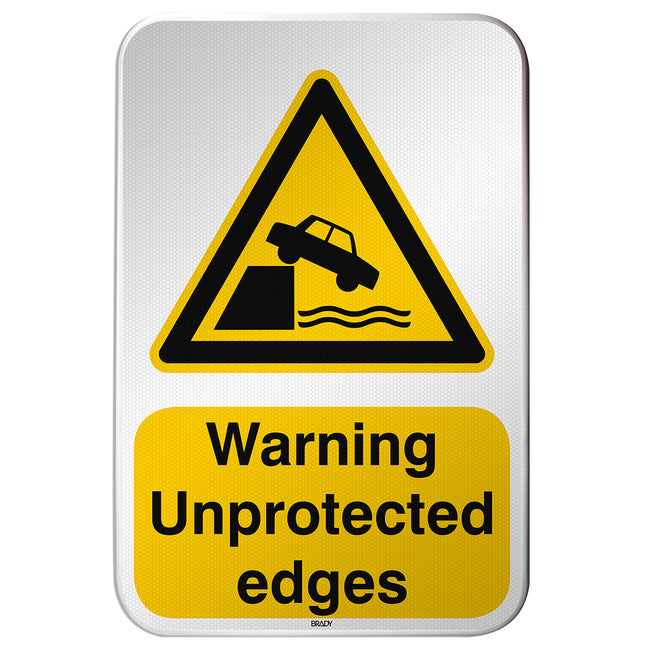 ISO Safety Sign  Warning Unprotected edges
