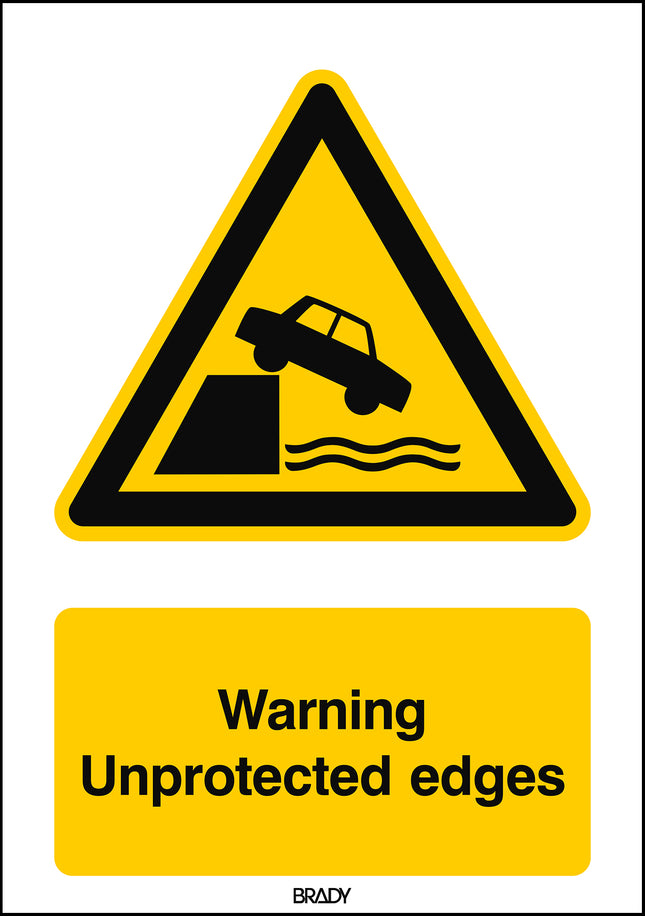 ISO Safety Sign  Warning Unprotected edges