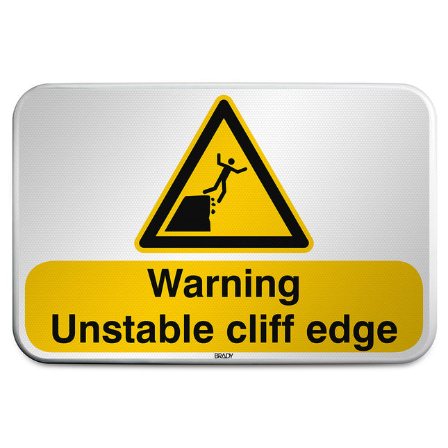 ISO Safety Sign  Warning Unstable cliff edge