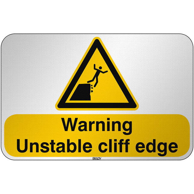 ISO Safety Sign  Warning Unstable cliff edge