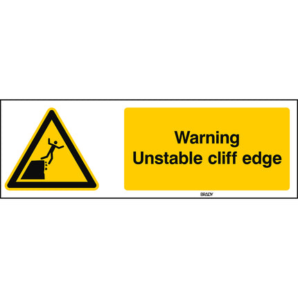 ISO Safety Sign  Warning Unstable cliff edge