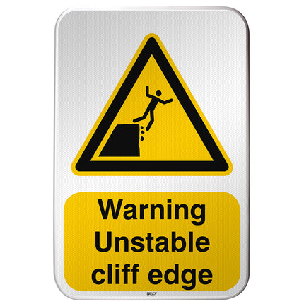 ISO Safety Sign  Warning Unstable cliff edge