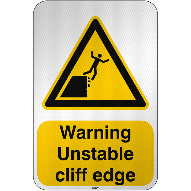 ISO Safety Sign  Warning Unstable cliff edge