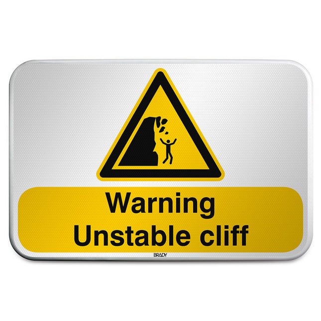 ISO Safety Sign  Warning Unstable cliff